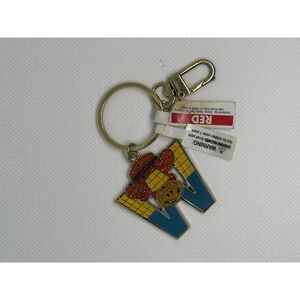 Disney Parks W Woody Alphabet Letter Keychain Gold Tone 2022